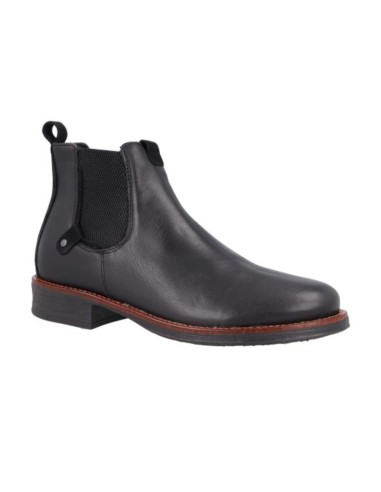 Black leather chelsea boots