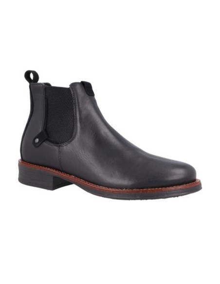 Black leather chelsea boots