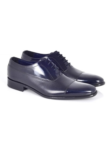 Blue leather Oxford