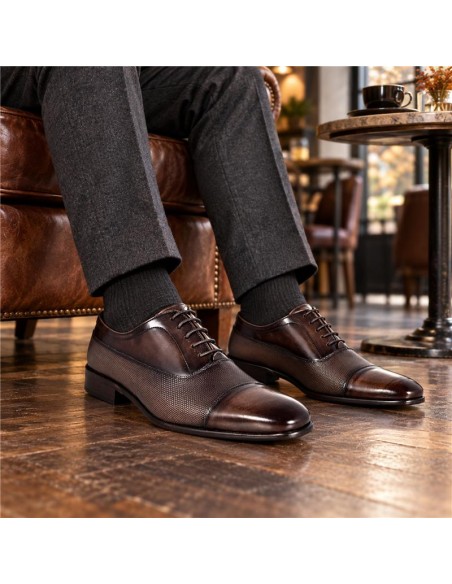 Oxford de peau marron PAMOR-TESTA