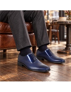 Blue leather Oxford