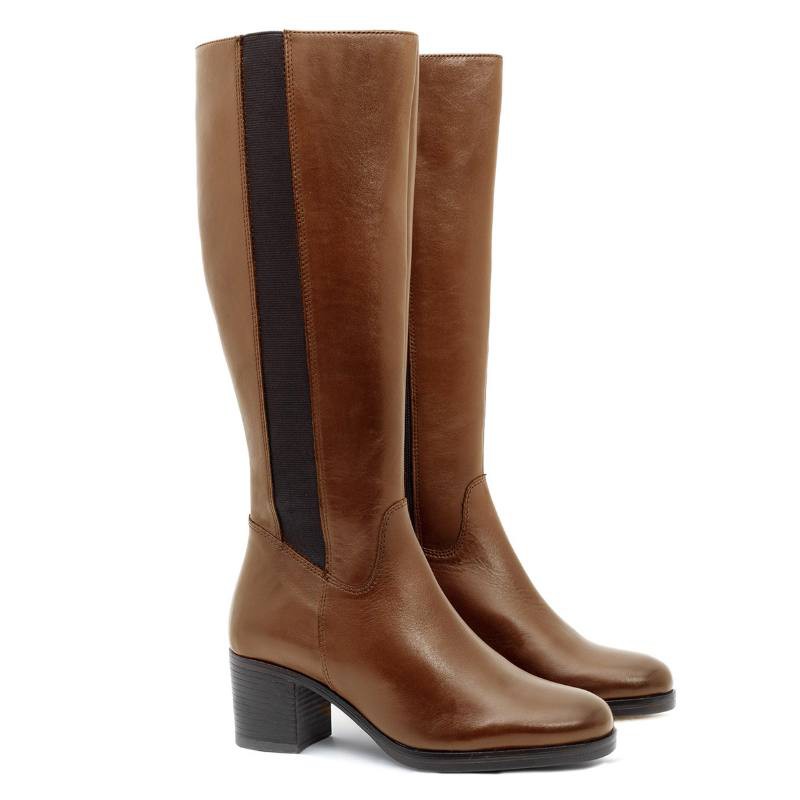 light brown leather women's boots W-NADMEN-CUERO