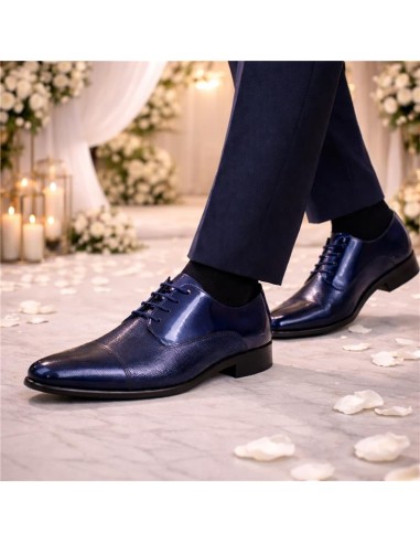 Blue leather Oxford