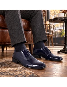 Blue leather Oxford