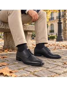 Derby de piel con plantilla extraible color negro