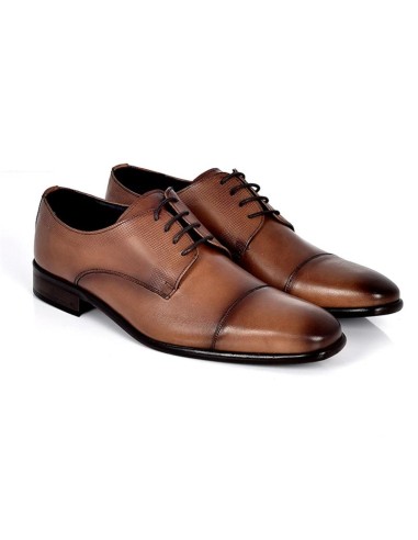 Derby de piel con plantilla extraible color cuero