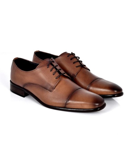 Derby de piel con plantilla extraible color cuero