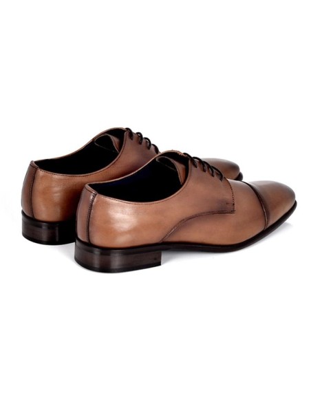 Derby de piel con plantilla extraible color cuero
