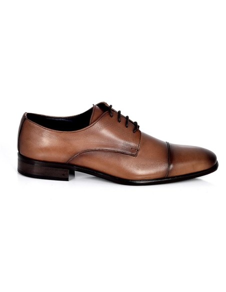 Derby de piel con plantilla extraible color cuero