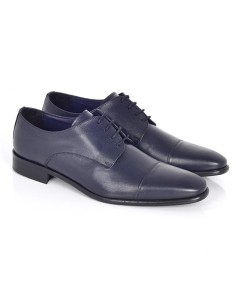 Derby de piel con plantilla extraible color azul 2