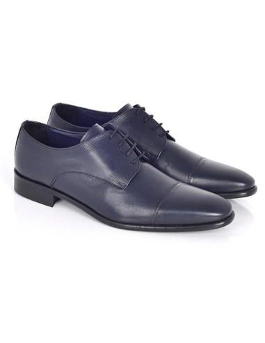 Blue leather derby