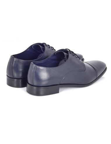 Derby de piel con plantilla extraible color azul