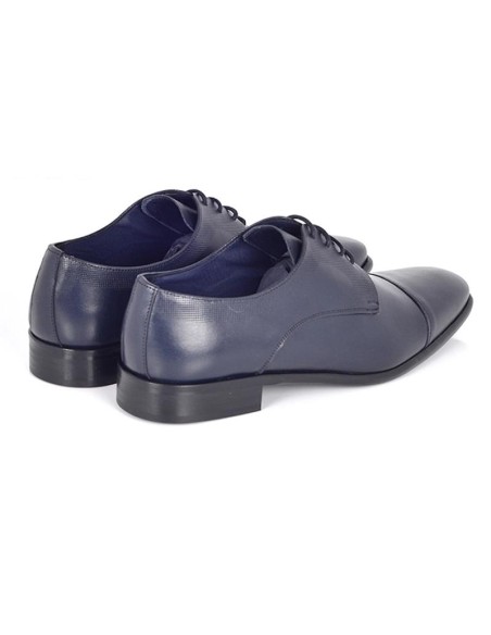 Derby de piel con plantilla extraible color azul