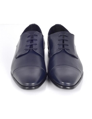 Derby de piel con plantilla extraible color azul
