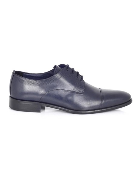 Derby de piel con plantilla extraible color azul