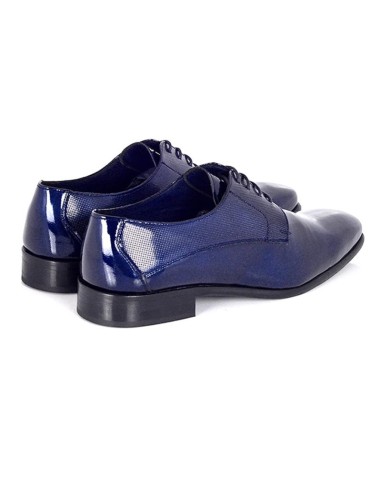 Derby de piel con plantilla extraible color azul