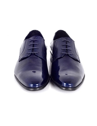 Derby de piel con plantilla extraible color azul