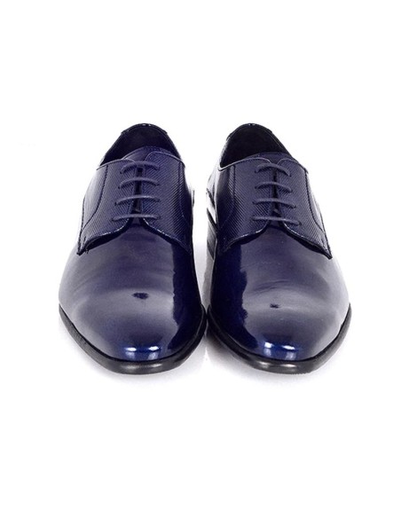 Derby de piel con plantilla extraible color azul