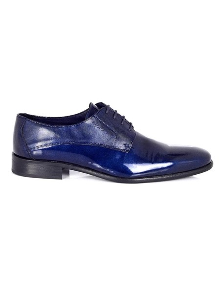 Derby de piel con plantilla extraible color azul