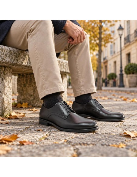 Derby de peau le noir PATERI-BLACK