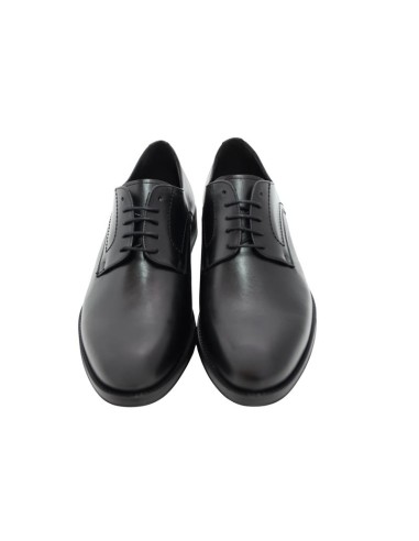 Black leather derby