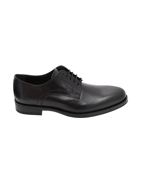 Black leather derby