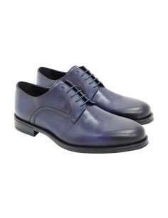 Derby de piel liso color azul 2