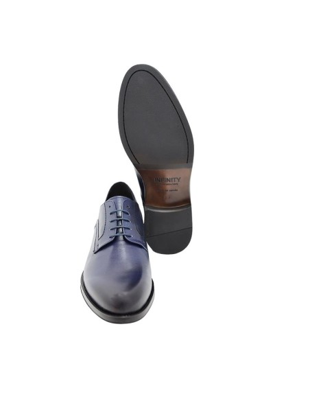 Blue leather derby