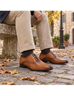 Oxford de piel con plantilla extraible color cuero