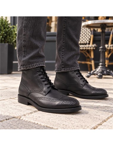 Black leather boot