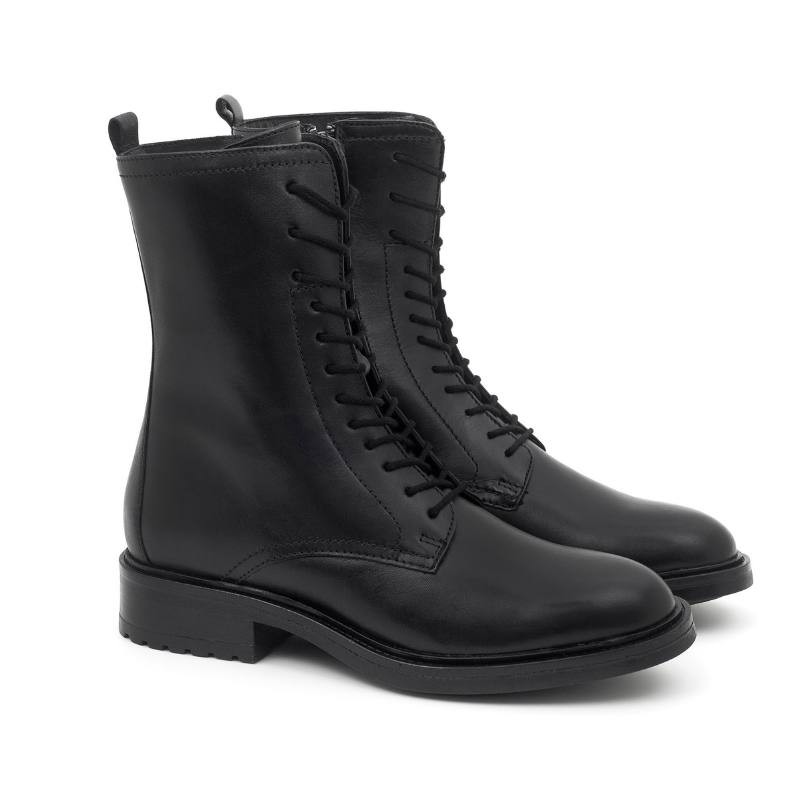 bottines pour femmes en cuir noir W-NAGMAN-NEGRO