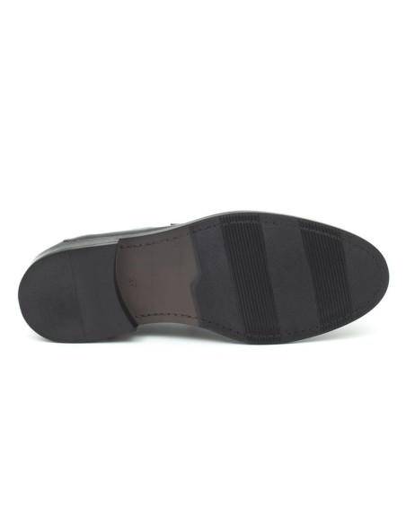 Black leather moccasin