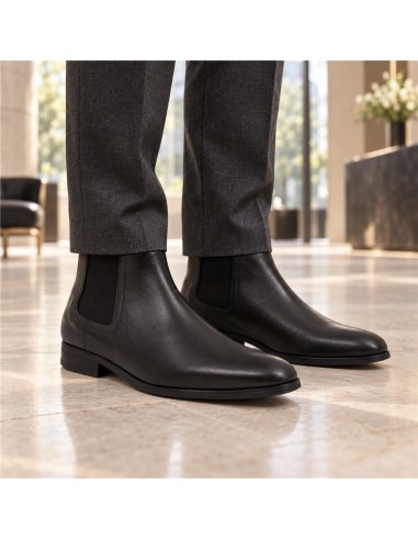 bottines chelsea de peau le noir PRUSIA-NEGRO