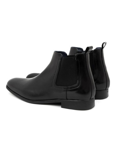 Botines Chelsea de piel con elástico lateral color negro