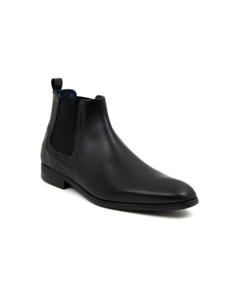 Botines Chelsea de piel con elástico lateral color negro