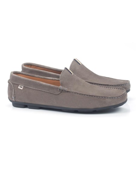 Grey suede moccasin