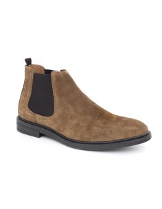 Botines Chelsea de ante afelpado color cuero 2