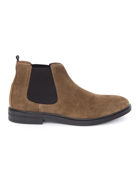 Botines Chelsea de ante afelpado color cuero
