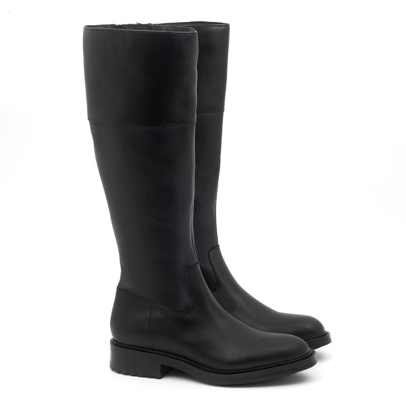 Botas de mujer de piel liso color negro W-NALFOR-NEGRO