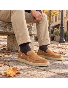 Camel suede moccasin