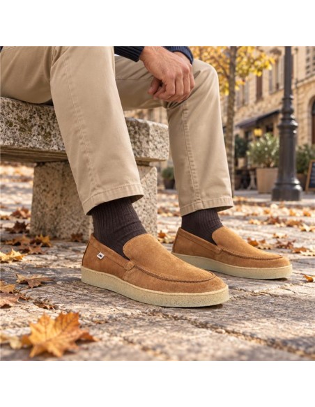 Camel suede moccasin