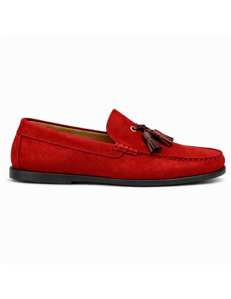 Mocassin suède rouge SAVELI-ROJO