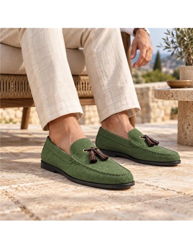 Mocassin suède vert SAVELI-VERDE