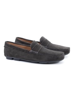 Grey suede moccasin