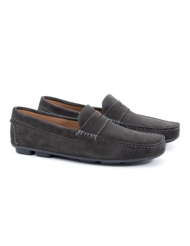 Grey suede moccasin