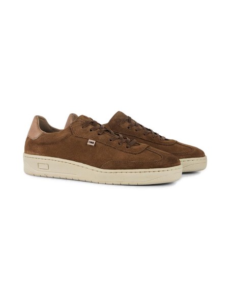 Sneakers de ante liso color cuero