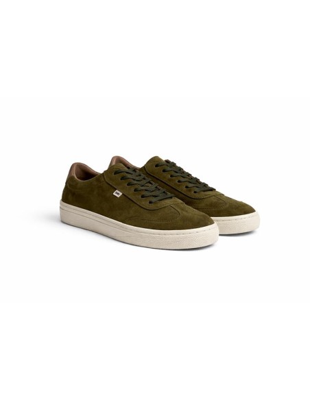 Green suede sneakers