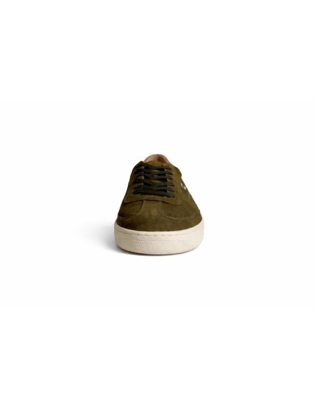 Green suede sneakers
