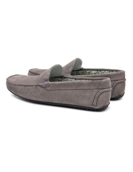 Grey suede moccasin
