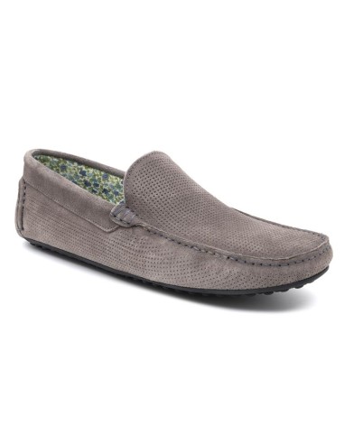 Grey suede moccasin